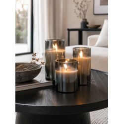 Kaarsen Led glas Grey set-3